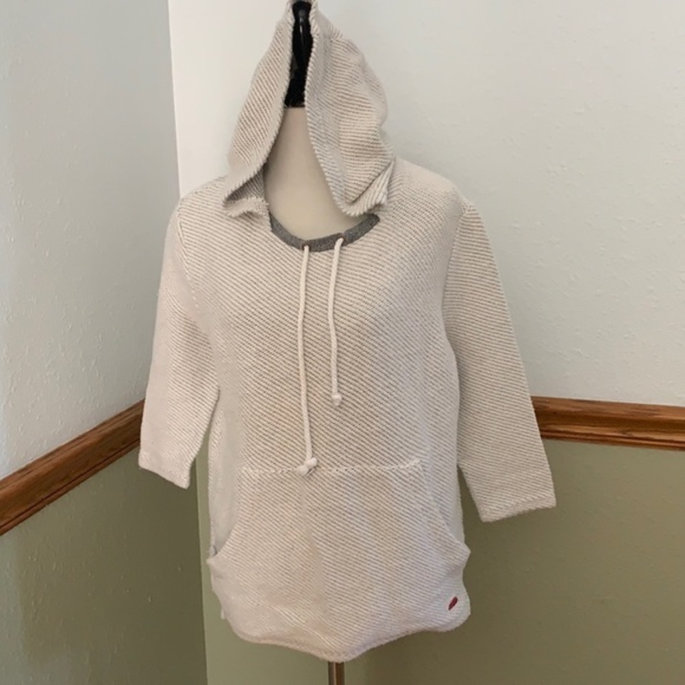 Roxy Gray Pullover Crop Knit Hoodie XS
